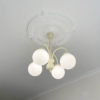 Cream Glass Sphere Chandelier Arkstarhome