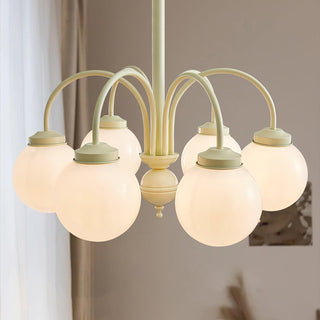Cream Glass Sphere Chandelier Arkstarhome
