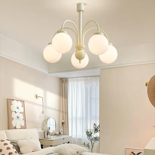 Cream Glass Sphere Chandelier Arkstarhome