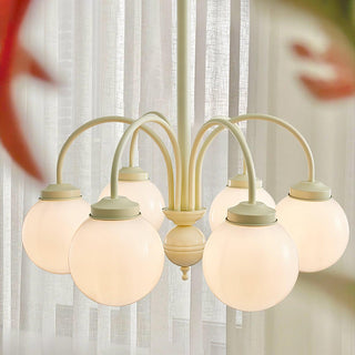 Cream Glass Sphere Chandelier Arkstarhome
