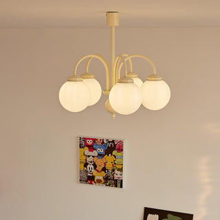 Cream Glass Sphere Chandelier Arkstarhome
