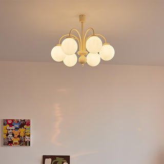 Cream Glass Sphere Chandelier Arkstarhome