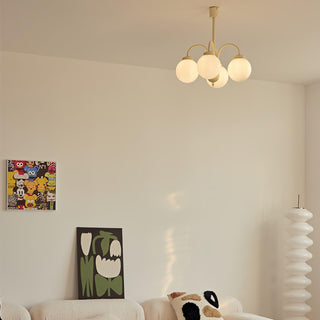 Cream Glass Sphere Chandelier Arkstarhome