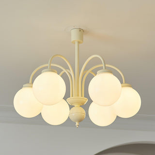 Cream Glass Sphere Chandelier Arkstarhome