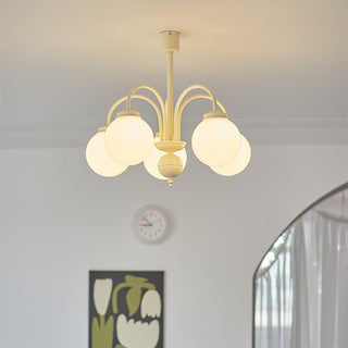 Cream Glass Sphere Chandelier Arkstarhome