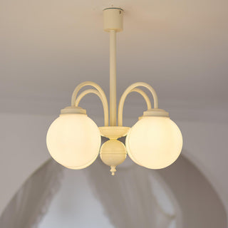 Cream Glass Sphere Chandelier Arkstarhome