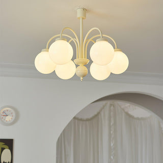 Cream Glass Sphere Chandelier Arkstarhome