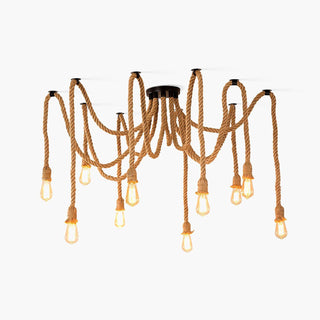 Hemp Rope Scattered Flower Chandelier Arkstarhome