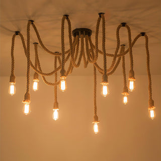 Hemp Rope Scattered Flower Chandelier Arkstarhome