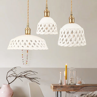 Openwork Ceramic Pendant Lamp Arkstarhome