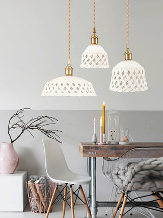 Openwork Ceramic Pendant Lamp Arkstarhome