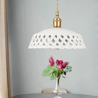 Openwork Ceramic Pendant Lamp Arkstarhome