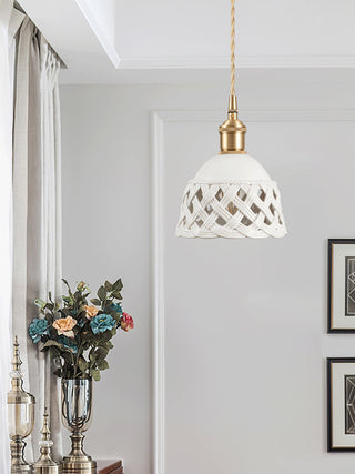 Openwork Ceramic Pendant Lamp Arkstarhome