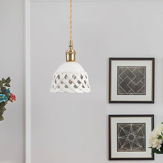 Openwork Ceramic Pendant Lamp Arkstarhome