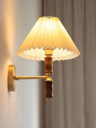 Pleated Walnut Wall Light Arkstarhome