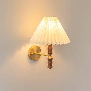 Pleated Walnut Wall Light Arkstarhome