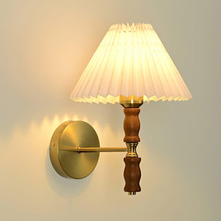 Pleated Walnut Wall Light Arkstarhome