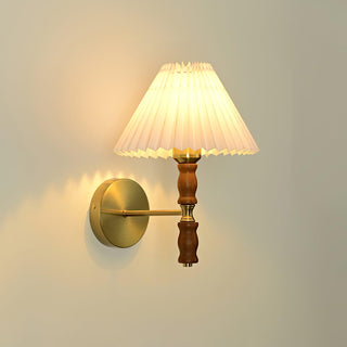 Pleated Walnut Wall Light Arkstarhome