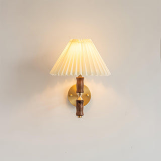 Pleated Walnut Wall Light Arkstarhome