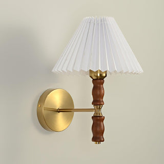 Pleated Walnut Wall Light Arkstarhome