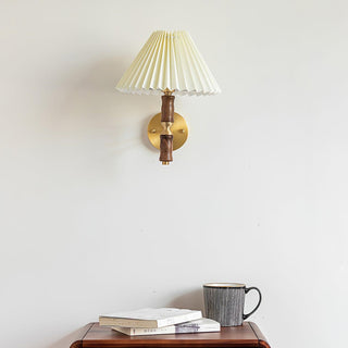 Pleated Walnut Wall Light Arkstarhome