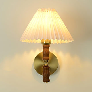 Pleated Walnut Wall Light Arkstarhome