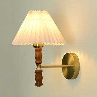 Pleated Walnut Wall Light Arkstarhome