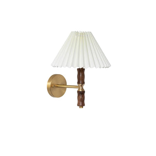 Pleated Walnut Wall Light Arkstarhome