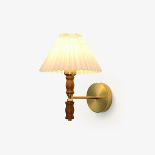 Pleated Walnut Wall Light Arkstarhome