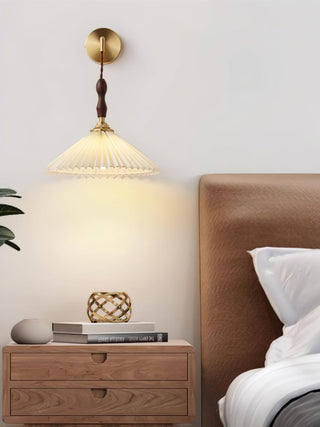 Pleated Wooden Wall Lamp Arkstarhome