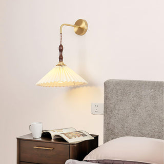 Pleated Wooden Wall Lamp Arkstarhome