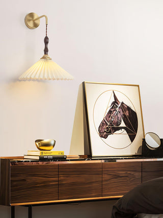 Pleated Wooden Wall Lamp Arkstarhome
