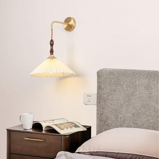 Pleated Wooden Wall Lamp Arkstarhome