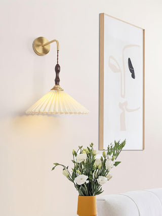 Pleated Wooden Wall Lamp Arkstarhome