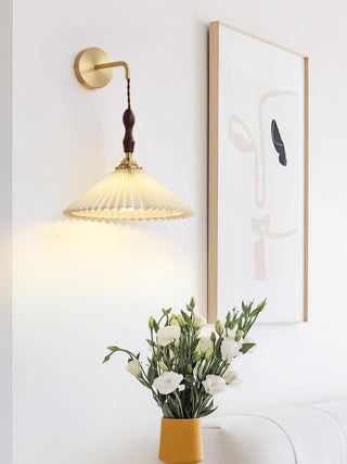 Pleated Wooden Wall Lamp Arkstarhome