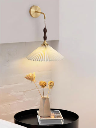 Pleated Wooden Wall Lamp Arkstarhome