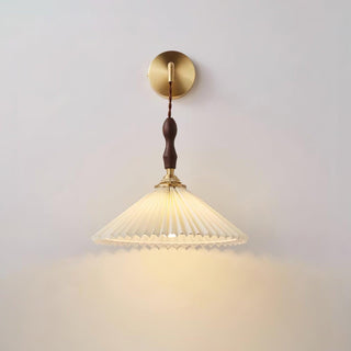 Pleated Wooden Wall Lamp Arkstarhome