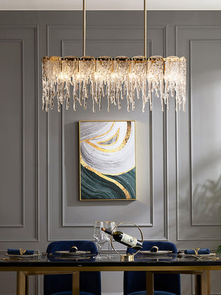 Rectangular Icicle Glass Chandelier Arkstarhome