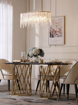 Rectangular Icicle Glass Chandelier Arkstarhome