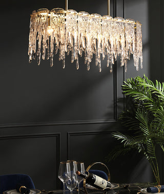 Rectangular Icicle Glass Chandelier Arkstarhome