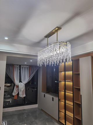 Rectangular Icicle Glass Chandelier Arkstarhome