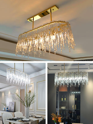 Rectangular Icicle Glass Chandelier Arkstarhome