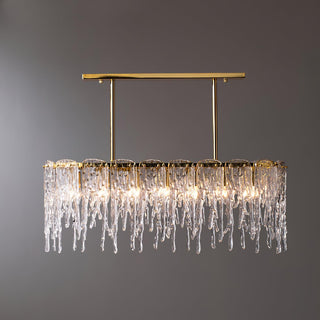 Rectangular Icicle Glass Chandelier Arkstarhome