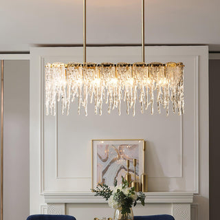 Rectangular Icicle Glass Chandelier Arkstarhome