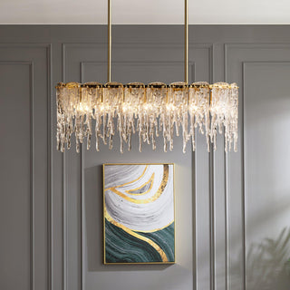 Rectangular Icicle Glass Chandelier Arkstarhome