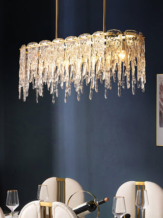 Rectangular Icicle Glass Chandelier Arkstarhome