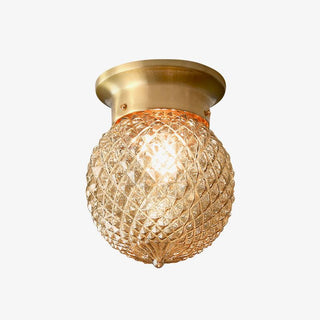 Reeded Globe Flush Ceiling Light Arkstarhome