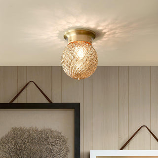 Reeded Globe Flush Ceiling Light Arkstarhome