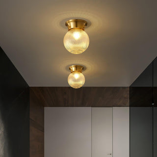 Reeded Globe Flush Ceiling Light Arkstarhome