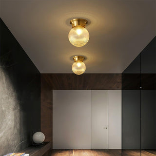 Reeded Globe Flush Ceiling Light Arkstarhome